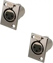 Alasum 4 Pcs Socket Receptacle Outlet Microphone Panel Mount 3 Pin XLR Male/Female Connector Metal Plug