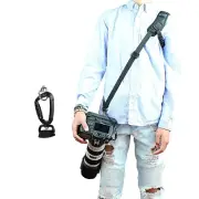 Quick Rapid Shoulder Sling DSLR Camera Strap+Steel Stainless Clip & Safety Strap