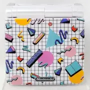 80s Geometric Pattern GBA SP Shell diy handheld housing Backlit IPS 90s Retro
