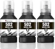 502 Pigment Ink 502 Ink Refill Bottles ET-2850 ET-3850 ET-15000 ET-4850 Replacement for 502 Black Ink Compatible for Ecotank ET 2850 ET 3850 ET-4760 ET-2760 ET-3830 ET 15000 ET-3843 Printers
