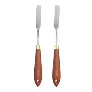 2pcs Painting Palette Knife 2.56" x 0.7" Stainless Steel Flat Blade