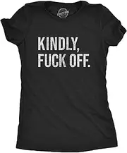 [Crazy Dog T-shirts] Womens Kindly Fuck Off Tshirt Funny Leave Me Alone Sarcastic Novelty Graphic Tee