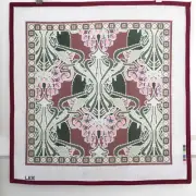 LEE DESIGNS Handpainted Needlepoint Canvas Art Nouveau Red Green Pink 14 Mesh