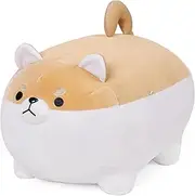 19.7" Shiba Inu Pillow Plush, Stuffed Animal Kawaii Dog Soft Anime Corgi Hugging Cuddle Pet Throw Plushies Cartoon Doggo Doll Toy Best Gifts for Kids Girls Boys (Brown)