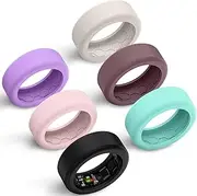 [Hexasider] 6 Pack Smart Ring Cover Fits 7mm and 8mm Ring Smart, Anti-Scratch Silicone Case for Working Out Gym Smart Rings Protector for Women Men