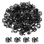 100 Pcs Fuel Line Clamps Spring Band Hose Clamps 14mm , Black