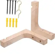 Mipcase 2pcs Wooden Plant Hooks for Wall Heavy Duty Hanging Brackets for Lanterns Planters and Flower Pots Rustic Decor for Home and Garden