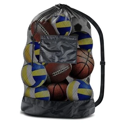 BROTOU Extra Large Sports Ball Bag Mesh Socce Ball Bag Heavy Duty 24” x 36”