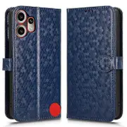 Compatible For Nothing CMF Phone 2 Pro Wallet Case Dot Pattern Imprint PU Leather Phone Cover DarkBlue