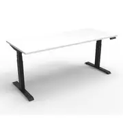 Height Adjustable Single Sided Workstation Natural White And Black