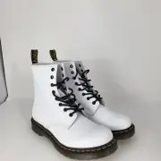NEW Dr. Martens 1460 White Softy T 25057100 Lace Up 8 eye Boots Women's 10 B5