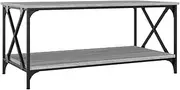 Rectangular Coffee Table, Modern Simple Center Table w/Metal-Frame, Sofa Table Center Table for Small Spaces, Easy Assembly, Grey Sonoma 100x50x45 cm