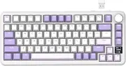ATTACK SHARK X85PRO Wireless Mechanical Keyboard with TFT Display & Knob, 75% QMK Gasket-Mounted Gaming Keyboard, 2.4G/BT/USB-C Wired,Hot Swappable Linear Switch, 4000mAh,NKRO, RGB (White Purple)