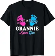 [X.Style] Gender Reveal Grannie Baby Shower Grandma ds440 T-Shirt (S) Black