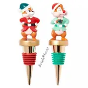 Disney Parks Chip 'n Dale Christmas Holiday Metal Bottle Stopper Set of 2