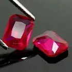 Natural Tanzania Red Ruby Certified 5x3 MM Emerald Cut Pair Stunning Gemstone