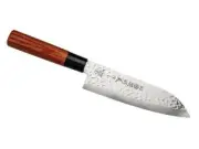 NEW !! TSUBAZO JAPAN SANTOKU KITCHEN KNIFE / PAKKA WOOD ** DAIDO 1K6 STEEL **