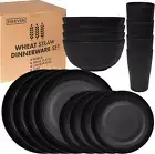 Wheat Straw Dinnerware Sets | Unbreakable Dinnerware Sets | Dishwasher Microwave