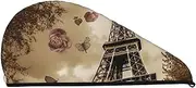 GDSHJKLW Paris Eiffel Tower Drying Hair Caps Super Absorbent Soft Hair Drying Towel Quick Dry Coral Velvet Hair Drying Cap Hair Turban for Women Wet Hair Long Thick Hair
