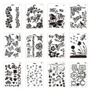 12pcs Multi-purpose Painting Stencil DIY Drawing Stencil Template for Decors