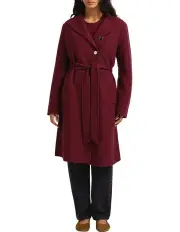 [Marcs] Cristina Felted Wool Coat in Berry