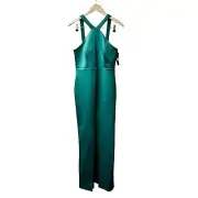 NEW Aidan by Aidan Mattox Heather Scuba Column Gown Dress Hunter Green 6 NWT