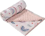 ERINGOGO Dots Blanket for Receiving Blanket for Cozy Comforter for Stroller Crib and Car Seat Use Soothing Dots Design for Better Sleep