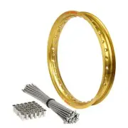 Honda CR500R 1995 - 2003 18x2.15 OEM MX Rear Gold Excel Rim & SS Bulldog Spoke S