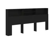vidaXL Headboard Cabinet Black 220 cm
