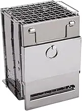 DONGXIAO Foldable and Portable Design, Portable Wood Burning Stove,Made Of Stainless Steel, Unfoldable Door to Add Firewood Conveniently, Can Be Used for Boiling Water, Cooking, Heating(S)