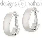 Designs by Nathan | 925 Sterling Silver Polished 10mm Omega Back Hoop Earrings