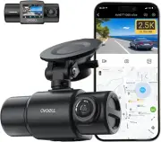 Dual Dash Cam Front and inside - 2.5K+1080P Dash Camera for Cars with Wi-Fi & G