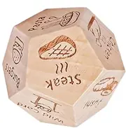 Food Dice, Small Dinner Decision Dice, 12-Sided Wooden Dice for Him and Her, Couples, Food Decision Dice Games, Dating Dinner Chosen Dice