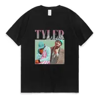 在飛比找蝦皮購物優惠-Tyler The Creator說唱歌手搞笑T恤男女黑色純