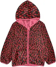 [GuoChe] Sherpa Jacket Happy Halloween Red Boys Outerwear Jackets Peach Baby Girl Clothes Tops 3-10T