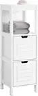 Freestanding Cabinet with 2 Drawers and Shelf Cupboard for Bathroom Bedroom FRG1