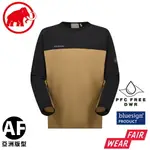 【MAMMUT 長毛象 男 COMFORT CREW NECK AF 防潑水休閒上衣《深沙褐/黑》】1011-02400/長T