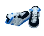 Crochet Baby Sneaker Air Low J Basketball Blue White Black J Retro 1 TS Shoes