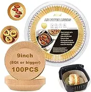 Ailun Air Fryer Paper Liners 9inch, 100PCS Non-Stick Parchment Paper,Oil Resistant,Disposable Food Grade Free of Bleach Paper Round for 5-10 QT Air Fryer Baking Roasting Microwave