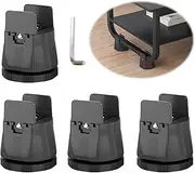 Adjustable Furniture Risers, 4PCS 6-8cm Anti Slip Stable Heavy Duty Table Leg Risers, Space Saving Good Load Bearing Bed Risers for Home (Black)