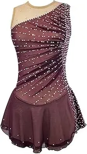 [Zagitova] Ice Figure Skating Dress for Girls with Shiny Rhinestone Patchwork Women Sleeveless Competition Dance Outfits