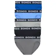5 x Bonds Mens Hipster Cotton Underwear Briefs Multi Blue