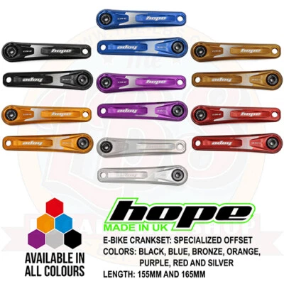 Hope E-Bike Crankset Crank Arms Specialized Offset All Options and Colors - New