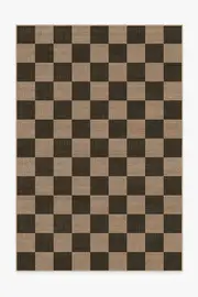 185' x 275' | Machine Washable Runner Rug | Kid & Pet Friendly | Indoor Rug | Checkerboard Soft Black Re-Jute Rug | Ruggable