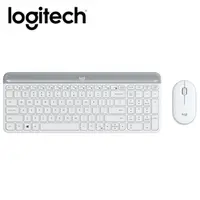 在飛比找PChome24h購物優惠-【Logitech 羅技】MK470 超薄無線鍵鼠組/珍珠白