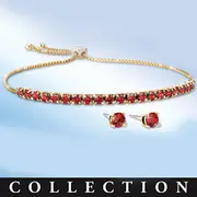 4-Carat Birthstone One And Only You Bracelet & Earrings Set