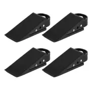4 Pcs 1.26" Door Stopper for Bottom Door Stop Wedge Non-Slip, Stainless Black