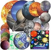 UNTOLD PLANETS 200+PCS Glow in The Dark Stars and Planets for Ceiling, 3D Realistic NASA Space Decor Dwarf Planets Pluto Moon Sun, Solar System for Kids Wall Decals, Boys Room Decor, Christmas Gift