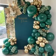 Dark Green Balloon Arch Kit,126Pcs Green Gold Balloon Arch Garland Kit with Sage
