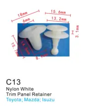 C13 - Plastic Clips - 50PCS Sets - For Toyota, Mazda, Isuzu Trim Panel Retainer